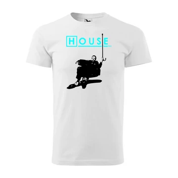 Dr House Walking Stick filmes férfi póló (Fehér)