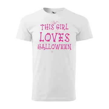 Girl loves halloween halloweeni férfi póló (Fehér)